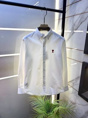 Ami White Embroidery Logo Super Premium Shirt With Brand Box Packing F3969-WH