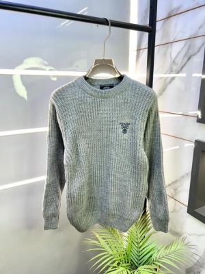 Prad Milano Imported Grey Embroidery Logo Premium Pullover F3329-GY