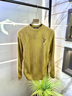 Prad Milano Imported Brown Embroidery Logo Premium Pullover F3329-BR