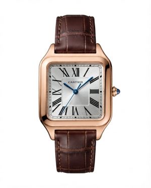 Cartiee_r Santos Dumont Square Brown Copper White Dial