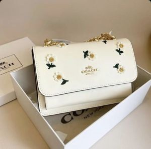 Coacch klare signature monogram crossbody bag with ogbox carrybag