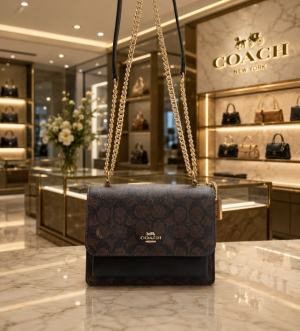 Coacch klare signature monogram crossbody bag with ogbox
