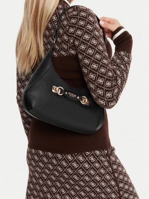 Guess Signature Hobo Shoulder Bag With Box And Dust Bag (Black)