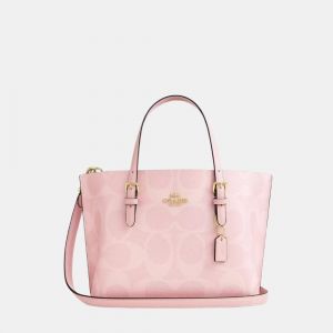 Coac Mollie Tote Bag 25 In Signature Canvas (Powder Pink) with box 5179