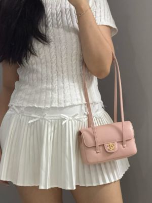 Chaneel Preppy Leather Coco Small Flap Bag With OG Box & Dust cover 2113 Pink