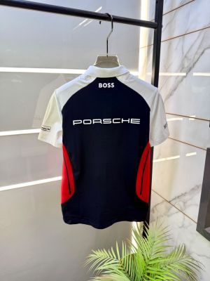 Boss x Porsche Edition Navy Collar Neck Premium Polo T-shirt F5145-NY