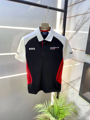 Boss x Porsche Edition Black Collar Neck Premium Polo T-shirt F5145-BL