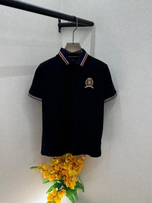Tomm_Hilfiger Black Premium Caller Neck Polo T-shirt With Brand Box Packing F3972-BL