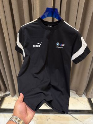 Pum_BMW Logo Round Neck T shirt Black