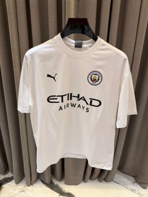 Pum_Mancity Logo Round Neck T shirt White