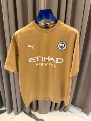 Pum_Mancity Logo Round Neck T shirt Beige