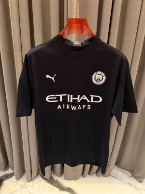 Pum_Mancity Logo Round Neck T shirt Black