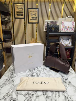 Polenne Numero Dix Leather Bag with Box And Dust Bag (Dark Brown)