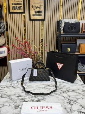 Gueess Manhattan Shoulder Bag With Box And Dust Bag Including CarryBag (V2) (COFFEE)