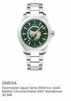 Omegga Seamaster Mens Aqua Terra Shades 150M 43 Green Dial