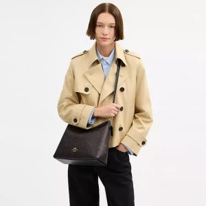 Coacch Laurel Shoulder Bag Coffee Black Sketch With OG Box & Dust Cover Black