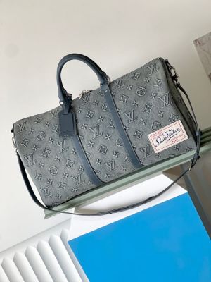 Louiis Vuitton LV Monogram Washed Denim High Quality Duffle Bag With Dust Cover