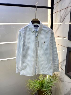 Ralp Lauren Blue Embroidery Logo Premium Shirt With Brand Packing F5111-BU