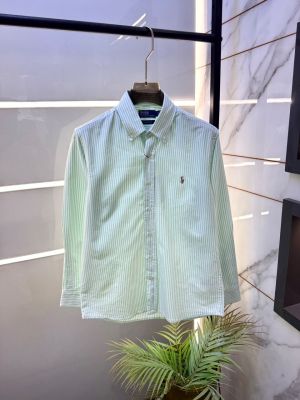 Ralp Lauren Green Embroidery Logo Premium Shirt With Brand Packing F5111-GR