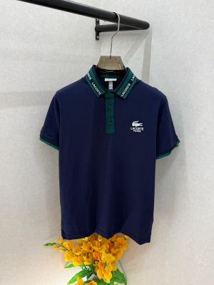 Lacost Navy Premium Collar Neck Polo T-shirt With Brand Packing F3971-NY