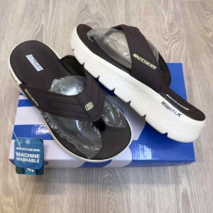 Skecherrs Go Walk Comfort Premium Brown Cream Simplex