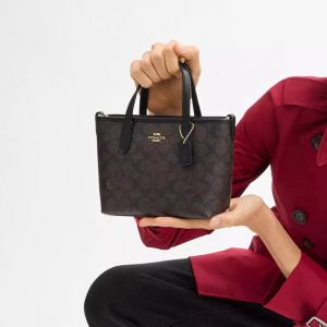 Coacch_City_Mini_Tote_With_OG_Box_Dust_Cover_Signature_Canvas_Coffee_Black_6602
