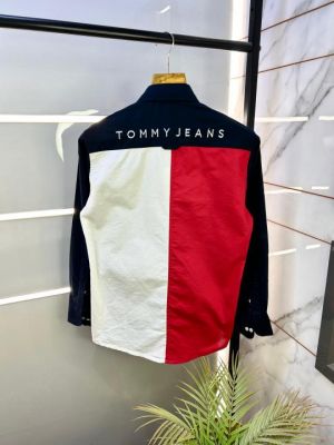 Tomm Hilfiger Navy Blue Embroidery Back Printed Premium Shirts F2535-NY