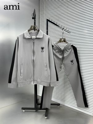 Ami Gray Embroidery Logo Imported Premium Track Suit F3400-GY