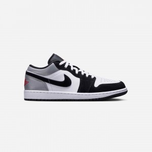 Nikke Air Jordan 1 Low White Fire Red Black Matte Silver