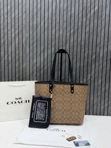 Coacch CB 06 Apricot-Black Reversible City Tote With Wallet CarryBag & Original DustCover