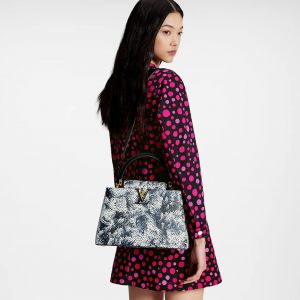 Louiis Vuitton x Yayoi Kusama LV Capucines Premium Quality Leather Bag With OG Box & Dust Bag & Extra Shoulder Strap (Multi - 997)