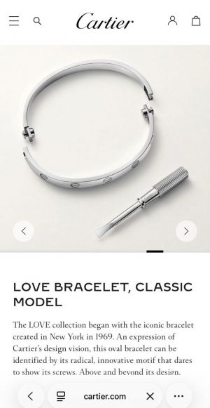 Cartieer Love Bracelet Classic Model Silver With Original Dustcover And Screw Packaging