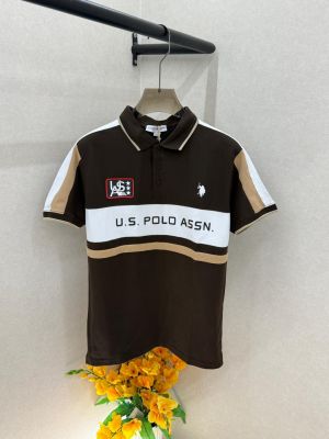 US Polo Brown Premium Collar Neck Polo T-shirt F3707-BR