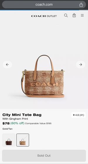 Coacch City Mini Tote Bag With Gingham Print Premium Quality