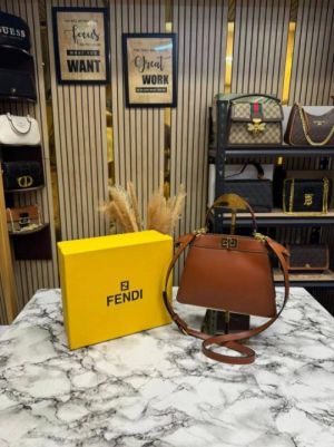 Fenddi Peekaboo_IseeU_Shoulder_Bag_With_Box_(731-Brown)