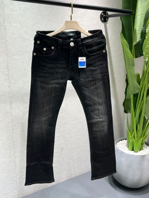 True Religion Black Bootcut Premium Imported Stretchable Comfortable Fabric Denim with Back Flap Pocket Embroidered Design 4592