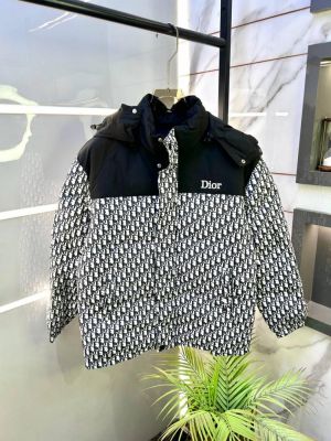 Christian Dio Imported Monogram Fluffy Super Premium White Jacket F3369-WH