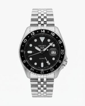 Seiko Gmt Master silver Black Dial