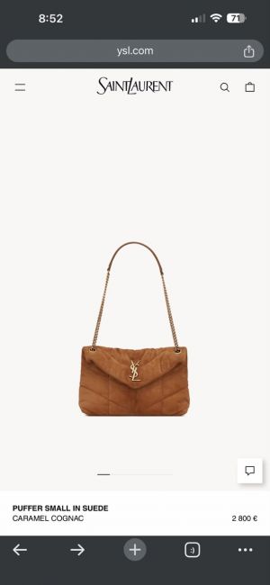 SAINT LAURENT Suede Calfskin Quilted Loulou Puffer Monogram Chain Satchel High End With 2 BOX HIGH Quality Dust Bag