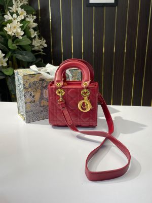 Dioor lady signature small bag 18 cm with og folding box(9093-1-red)