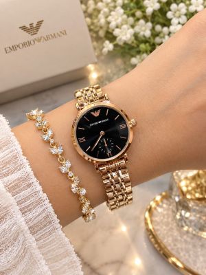 Emporio Armaani Rosegold Black Dial