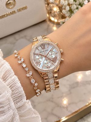 Michael l Kors Bradshaw Rosegold White Dial