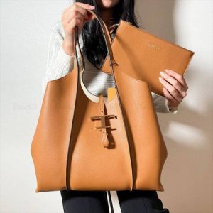 Todds T Timeless Premium Quality Leather Bag With Extra Pouch & OG Magnetic Box With Dust Bag (Tan - 446)