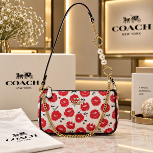 COAC Nolita Classy Flowe Patch Sling Bag With box 5217
