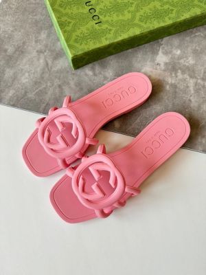 Guccci Interlocking G Slides Pink With Original Box CarryBag 4750-22 Pink