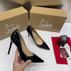 Christian Loubouttinn Miss Iriza 10 Black Z Heels Patent With OG Box & Dust Cover NW53