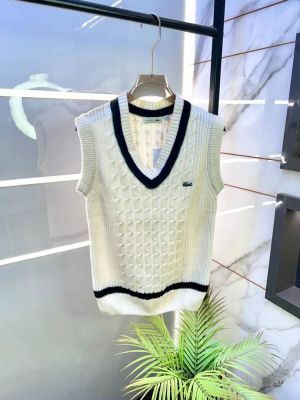 Lacost Imported White Embroidery Logo Super Premium Sweaters F3448-WH