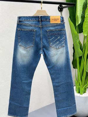 Balenciaga Light Shade Straight fit Premium Imported Fabric Denim with Back Pocket Emboss Logo 4589