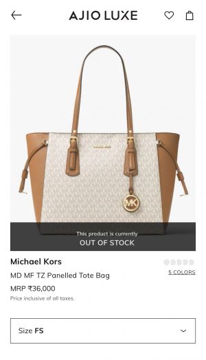 Michaeel Kors Mf Tz panelled Voyager Tote Bag With Dustbag Tags Etc Model 692