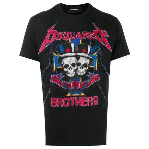 D Squared Round Neck T-shirt Skeleton Black